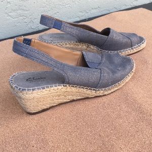 Clarks blue wedges